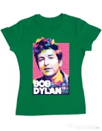 Tricou personalizat dama Bob Dylan Verde mediu