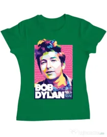 Tricou personalizat dama Bob Dylan Verde mediu