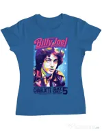 Tricou personalizat dama BILLY JOEL Albastru azuriu