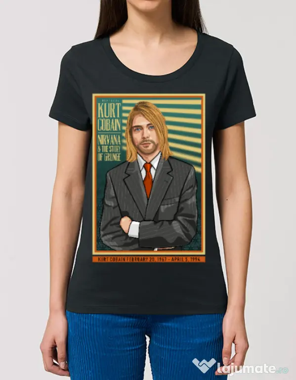 Tricou STANLEY STELLA dama Kurt Cobain Negru
