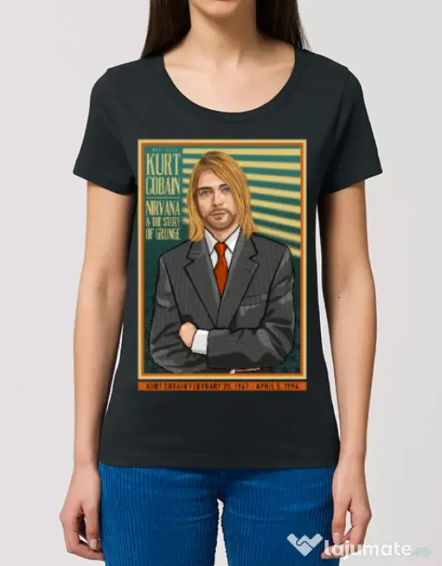 Tricou STANLEY STELLA dama Kurt Cobain Negru