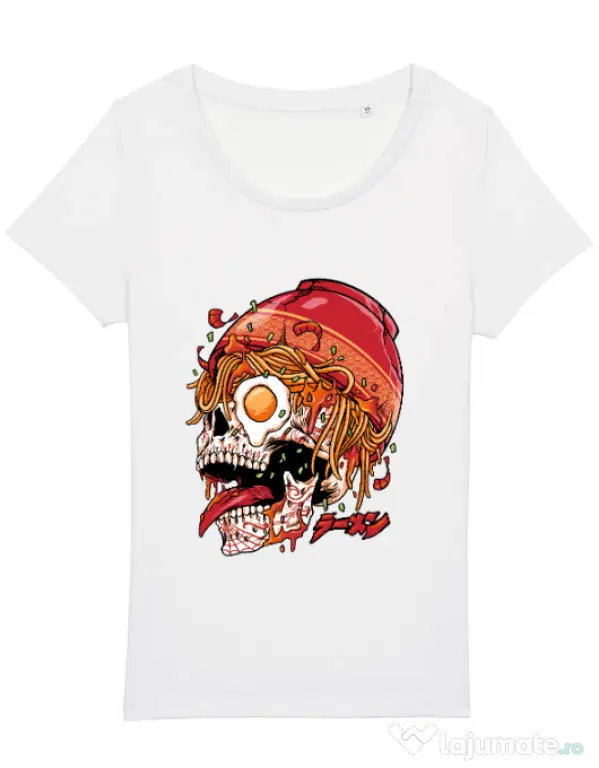 Tricou STANLEY STELLA dama spicy skull Alb
