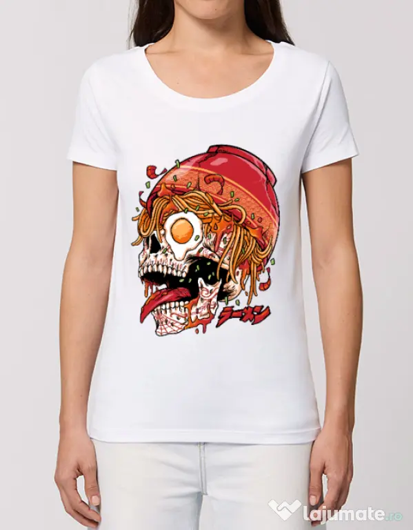Tricou STANLEY STELLA dama spicy skull Alb