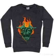 Bluza personalizata dama METAL HEADS Negru melanj