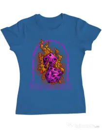 Tricou personalizat dama WISH ME LUCK Albastru azuriu