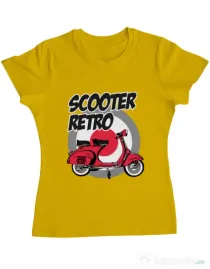 Tricou personalizat dama SCOOTER RETRO RED COLOR Galben