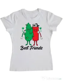 Tricou personalizat dama Best Friends Alb