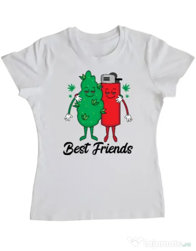 Tricou personalizat dama Best Friends Alb