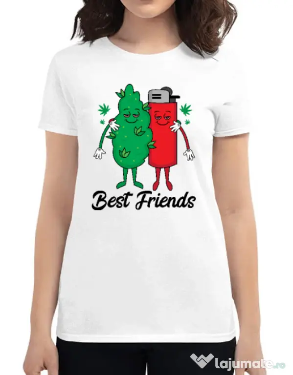 Tricou personalizat dama Best Friends Alb