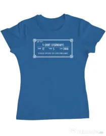 Tricou personalizat dama Skyrim Inventory Albastru azuriu