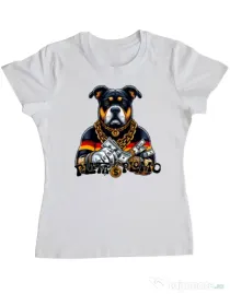 Tricou personalizat dama BULLDOG 08 Alb