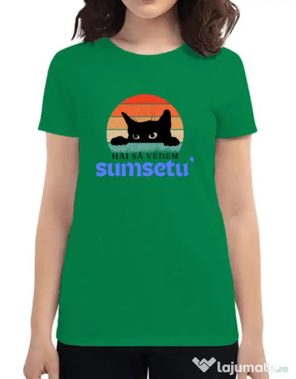 Tricou personalizat dama Custom design Verde mediu