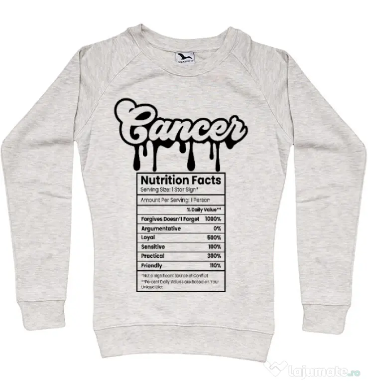 Bluza personalizata dama Zodiac | Rac Migdala melanj