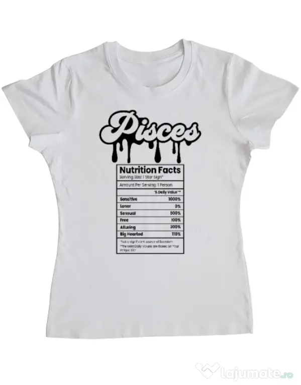Tricou personalizat dama Zodiac | Pești Alb