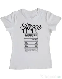 Tricou personalizat dama Zodiac | Pești Alb