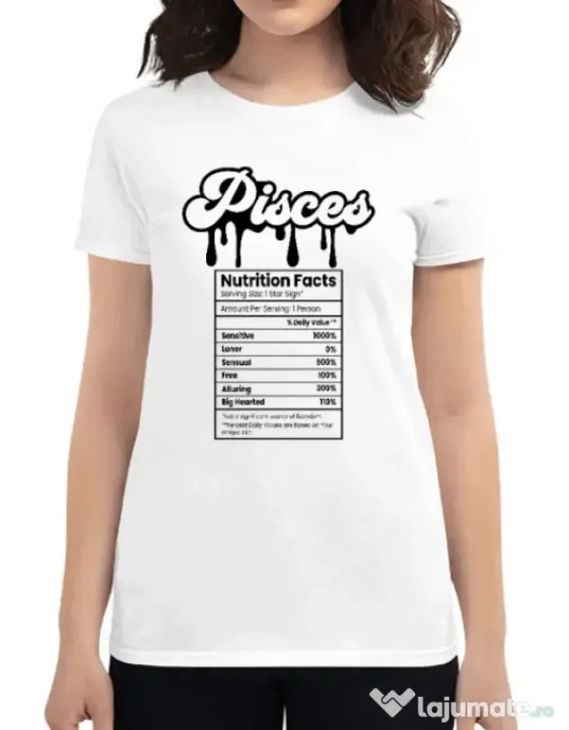 Tricou personalizat dama Zodiac | Pești Alb