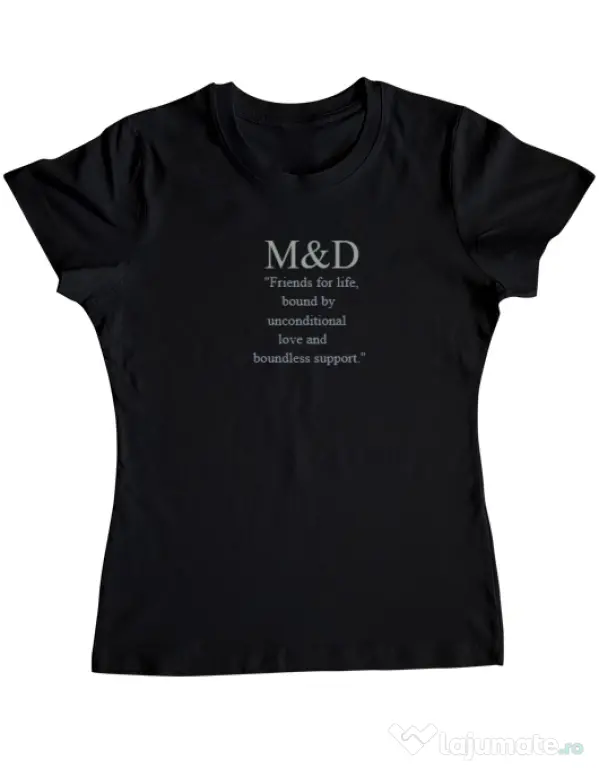 Tricou personalizat dama M&D 19 Negru