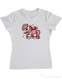 Tricou personalizat dama Cute ponny Alb