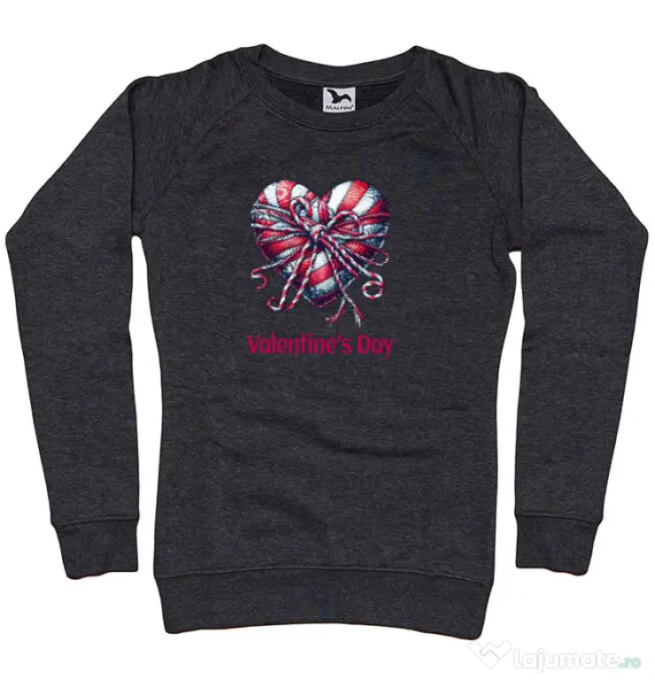 Bluza personalizata dama Valentine\'s Day 2025 Negru melanj