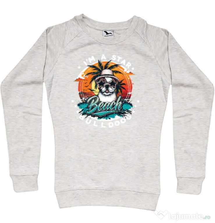 Bluza personalizata dama BULLDOG 12 Migdala melanj