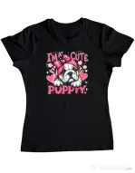 Tricou personalizat dama BULLDOG 13 Negru