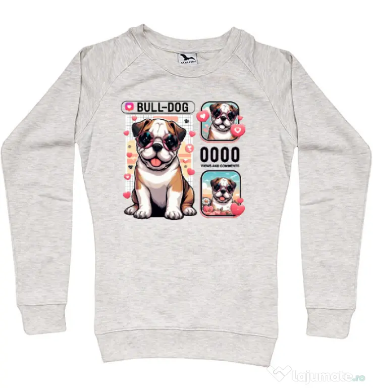 Bluza personalizata dama BULLDOG 15 Migdala melanj