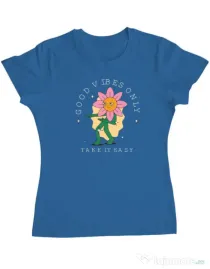 Tricou personalizat dama M&D 29 Albastru azuriu