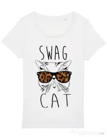Tricou STANLEY STELLA dama Swag cat Alb