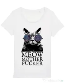 Tricou STANLEY STELLA dama Meow motherfucker Alb