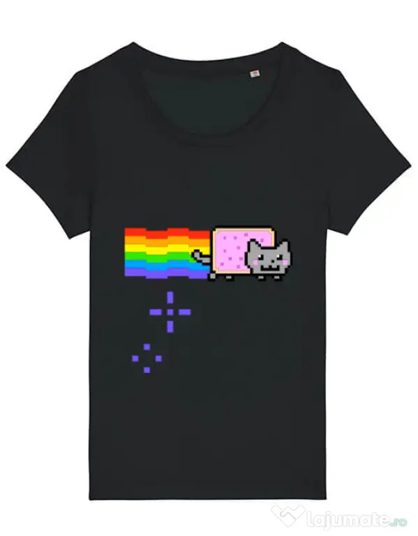 Tricou STANLEY STELLA dama Nyan cat Negru