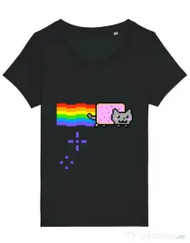 Tricou STANLEY STELLA dama Nyan cat Negru