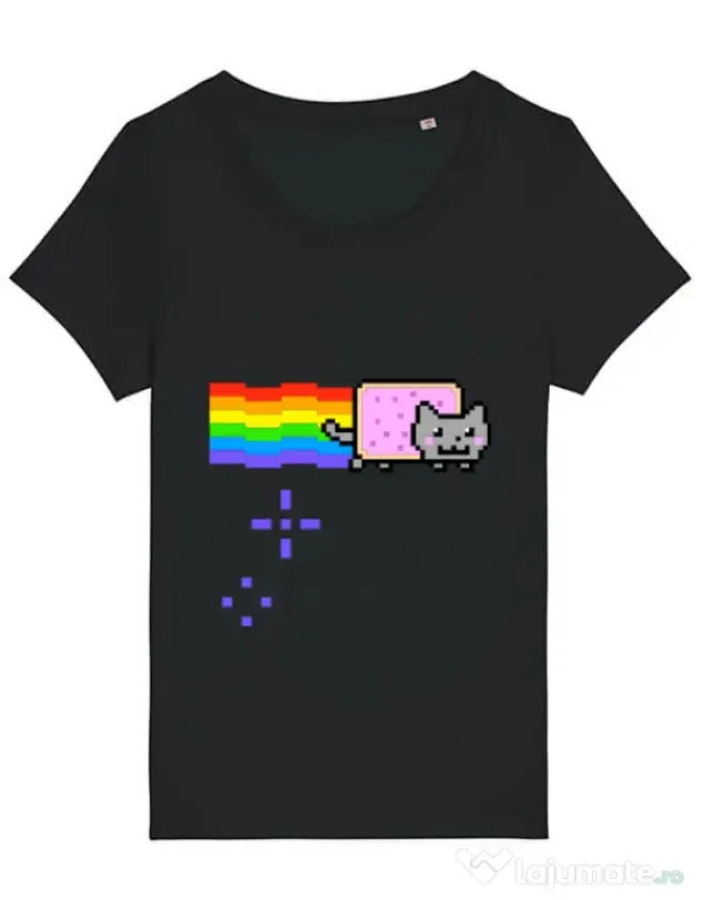 Tricou STANLEY STELLA dama Nyan cat Negru