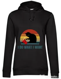Hoodie dama cu gluga I do what i want Negru