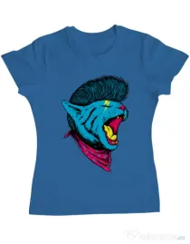 Tricou ADLER dama Cat Punk Albastru azuriu