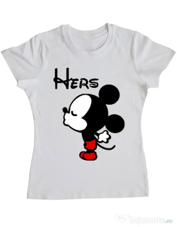 Tricou ADLER dama Hers Mickey Alb