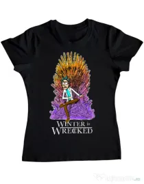 Tricou ADLER dama Winter is wrecked Negru