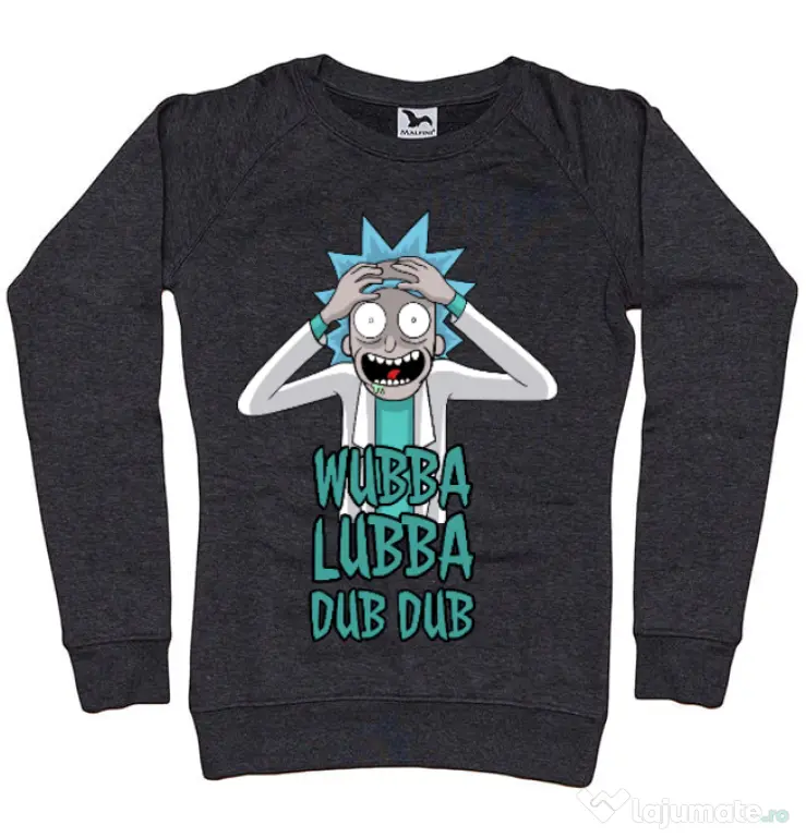 Bluza ADLER dama Wubba Lubba Dub Dub Negru melanj