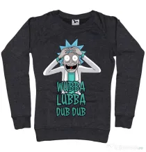 Bluza ADLER dama Wubba Lubba Dub Dub Negru melanj