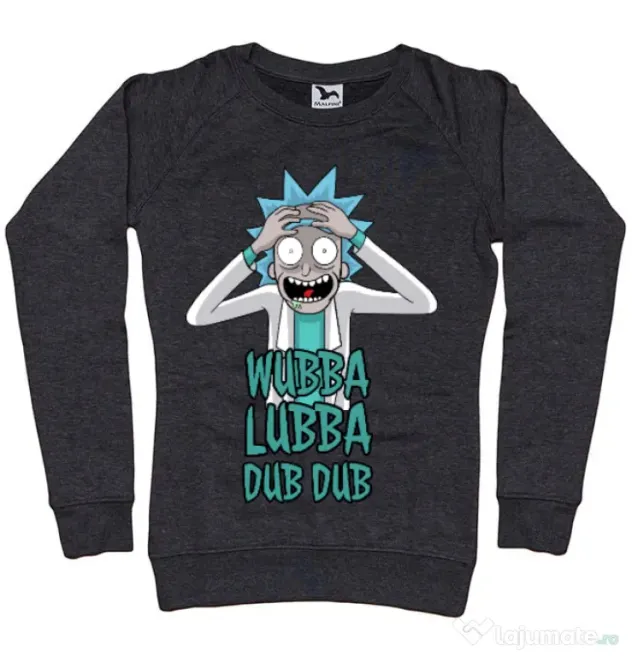Bluza ADLER dama Wubba Lubba Dub Dub Negru melanj