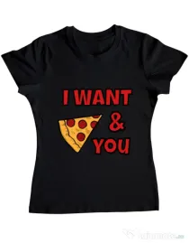 Tricou ADLER dama I want you Negru