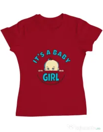 Tricou ADLER dama It’s a baby girl Rosu