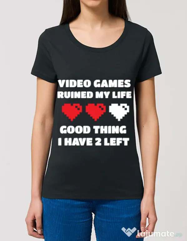 Tricou STANLEY STELLA dama Video games ruined my life Negru