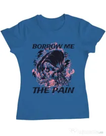 Tricou ADLER dama Borrow me the pain Albastru azuriu