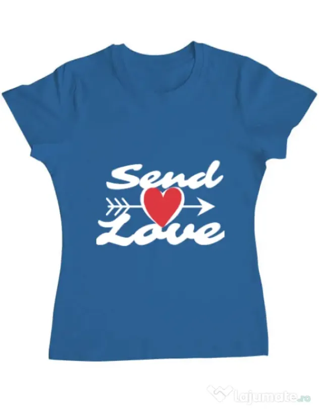 Tricou ADLER dama Send love Albastru azuriu