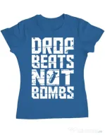 Tricou ADLER dama Drop beats, not bombs Albastru azuriu