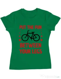 Tricou ADLER dama Put the fun Between your legs Verde mediu