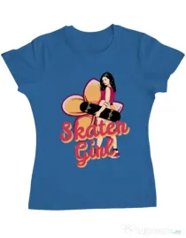 Tricou ADLER dama Skater Girl Albastru azuriu