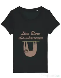 Tricou STANLEY STELLA dama Live slow, die whenever Negru