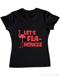 Tricou ADLER dama Let’s flamingle Negru
