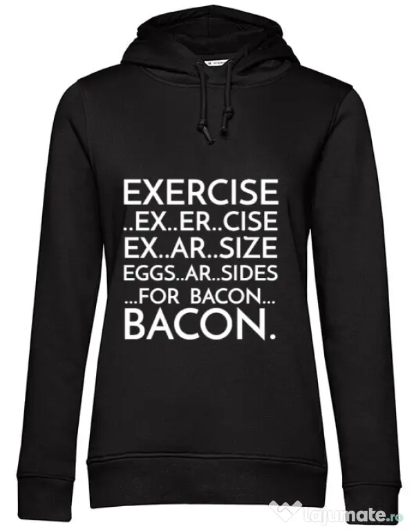 Hoodie dama cu gluga Exercise Negru